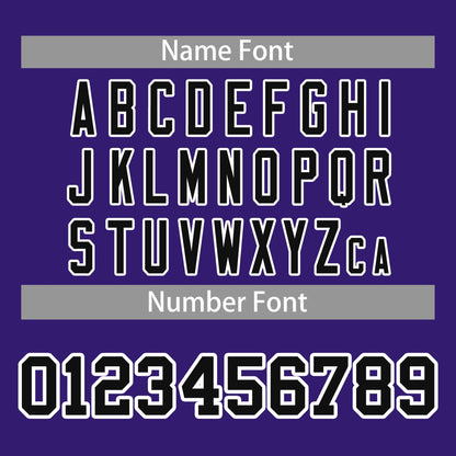 Custom Purple Black-White Classic Style Mesh Authentic Football Jersey