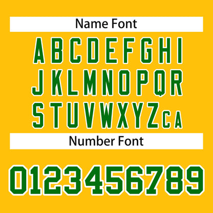 Custom Gold Kelly Green-White Classic Style Mesh Authentic Football Jersey