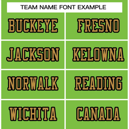 Custom Neon Green Old Gold-Black Classic Style Authentic Football Jersey