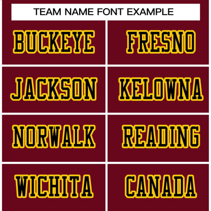 Custom Burgundy Black-Gold Classic Style Authentic Football Jersey