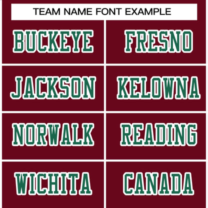 Custom Burgundy Kelly Green-White Classic Style Authentic Football Jersey