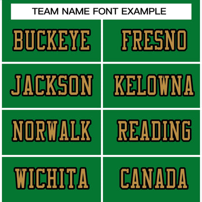 Custom Kelly Green Old Gold-Black Classic Style Authentic Football Jersey