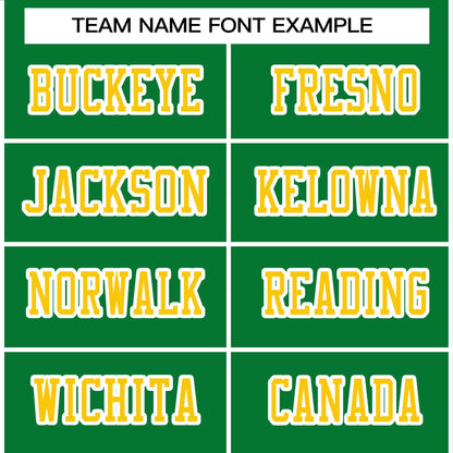 Custom Kelly Green Gold-White Classic Style Authentic Football Jersey