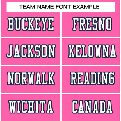 Custom Rose Pink White-Navy Classic Style Authentic Football Jersey