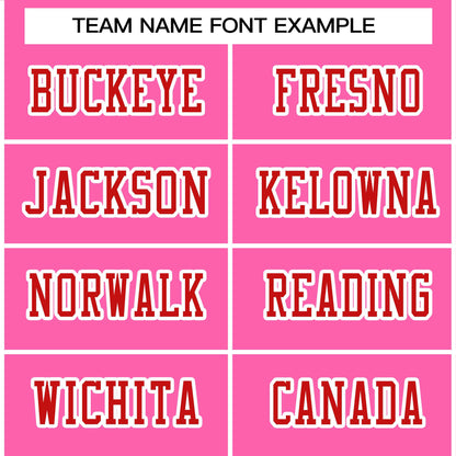 Custom Rose Pink Red-White Classic Style Authentic Football Jersey