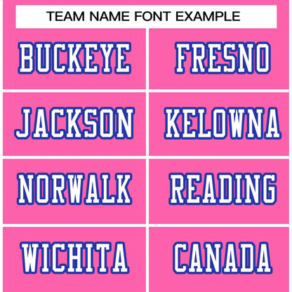 Custom Rose Pink White-Royal Classic Style Authentic Football Jersey