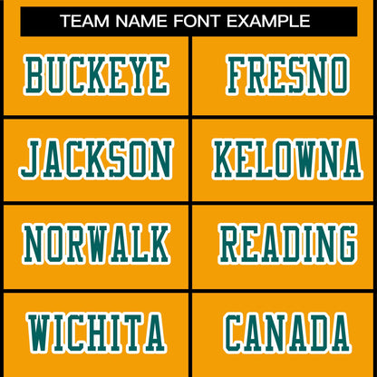 Custom Gold Aqua-White Classic Style Authentic Football Jersey