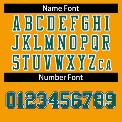 Custom Gold Aqua-White Classic Style Authentic Football Jersey