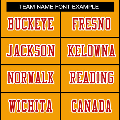 Custom Gold Red-White Classic Style Authentic Football Jersey