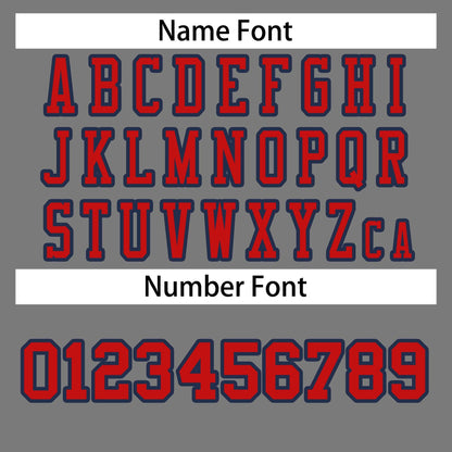Custom Gray Red-Navy Classic Style Authentic Football Jersey