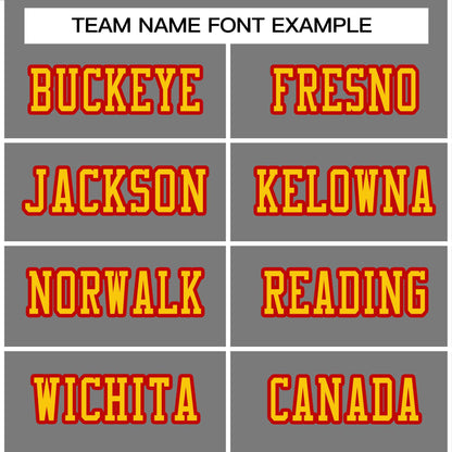 Custom Gray Gold-Red Classic Style Authentic Football Jersey