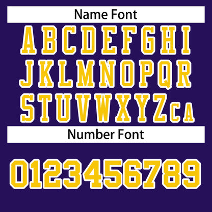 Custom Purple Gold-White Classic Style Authentic Football Jersey