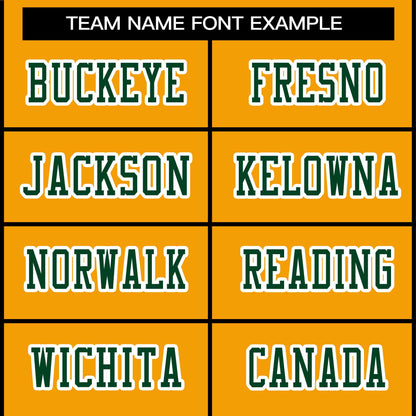 Custom Gold Green-White Classic Style Authentic Football Jersey