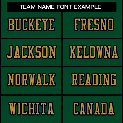 Custom Green Old Gold-Black Classic Style Authentic Football Jersey