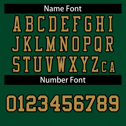 Custom Green Old Gold-Black Classic Style Authentic Football Jersey