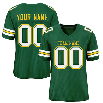 Custom Green Gold-Green Classic Style Authentic Football Jersey