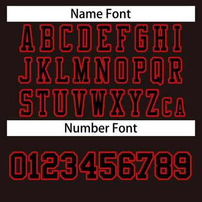 Custom Brown Black-Red Classic Style Authentic Football Jersey