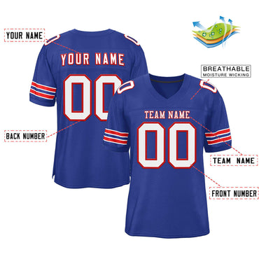 Custom Royal White-Red Classic Style Authentic Football Jersey