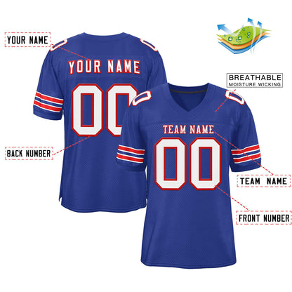 Custom Royal White-Red Classic Style Authentic Football Jersey