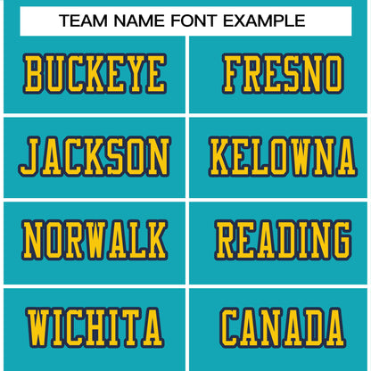 Custom Aqua Gold-Navy Classic Style Authentic Football Jersey