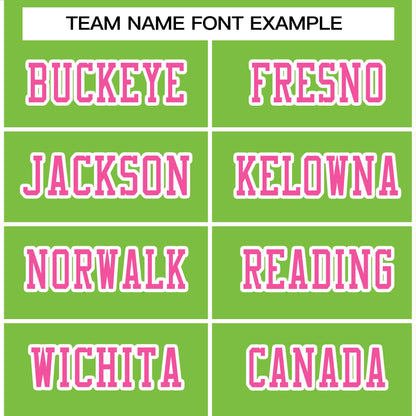 Custom Neon Green Pink-White Classic Style Authentic Football Jersey