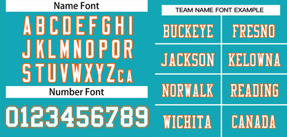 Custom Aqua White-Orange Classic Style Mesh Authentic Football Jersey
