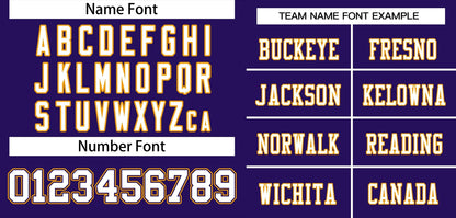 Custom Purple White-Yellow Classic Style Mesh Authentic Football Jersey