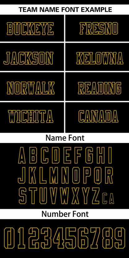 Custom Black Old Gold Classic Style Mesh Authentic Football Jersey