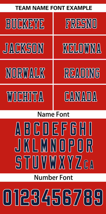 Custom Red Navy-White Classic Style Mesh Authentic Football Jersey