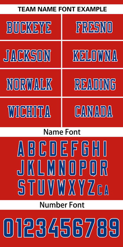 Custom Red Royal-White Classic Style Mesh Authentic Football Jersey