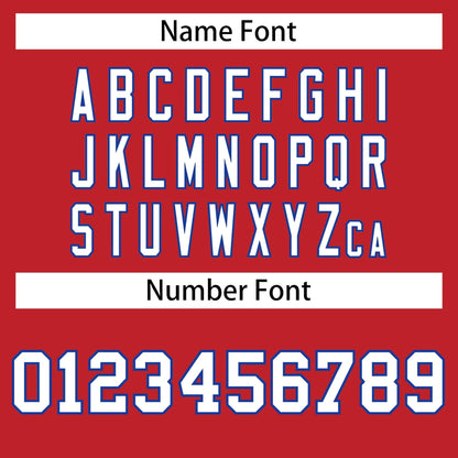 Custom Red White-Royal Personalized Classic Mesh Authentic Football Jersey