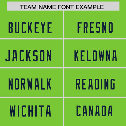 Custom Neon Green Navy-White Personalized Classic Mesh Authentic Football Jersey