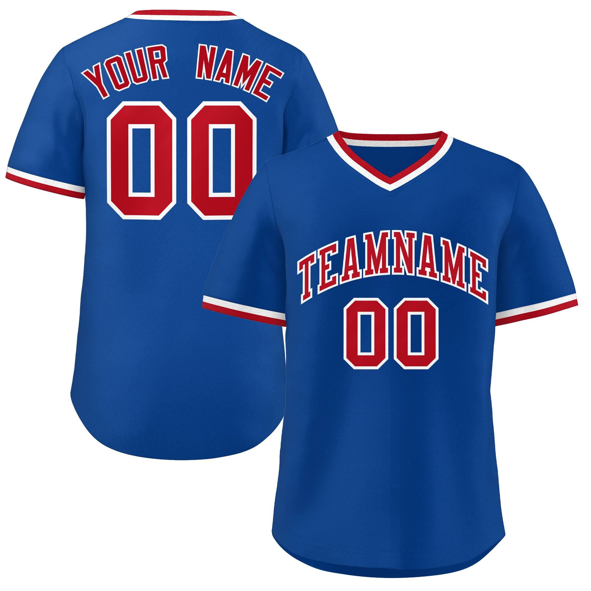 Custom Royal Red-White Orange Classic Style Outdoor Authentic Pullover Baseball Jersey
