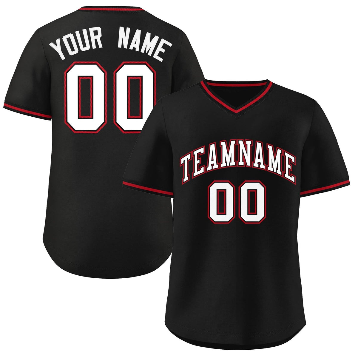 Custom Black Classic Style Outdoor Authentic Pullover Baseball Jersey