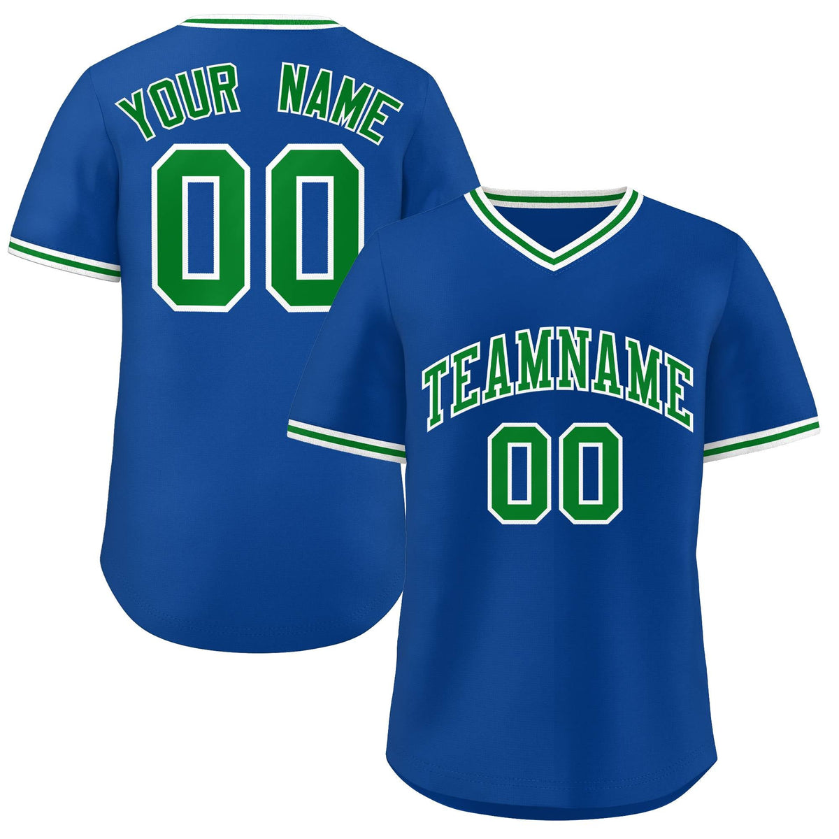 Custom Royal Green Classic Style Outdoor Authentic Pullover Baseball Jersey