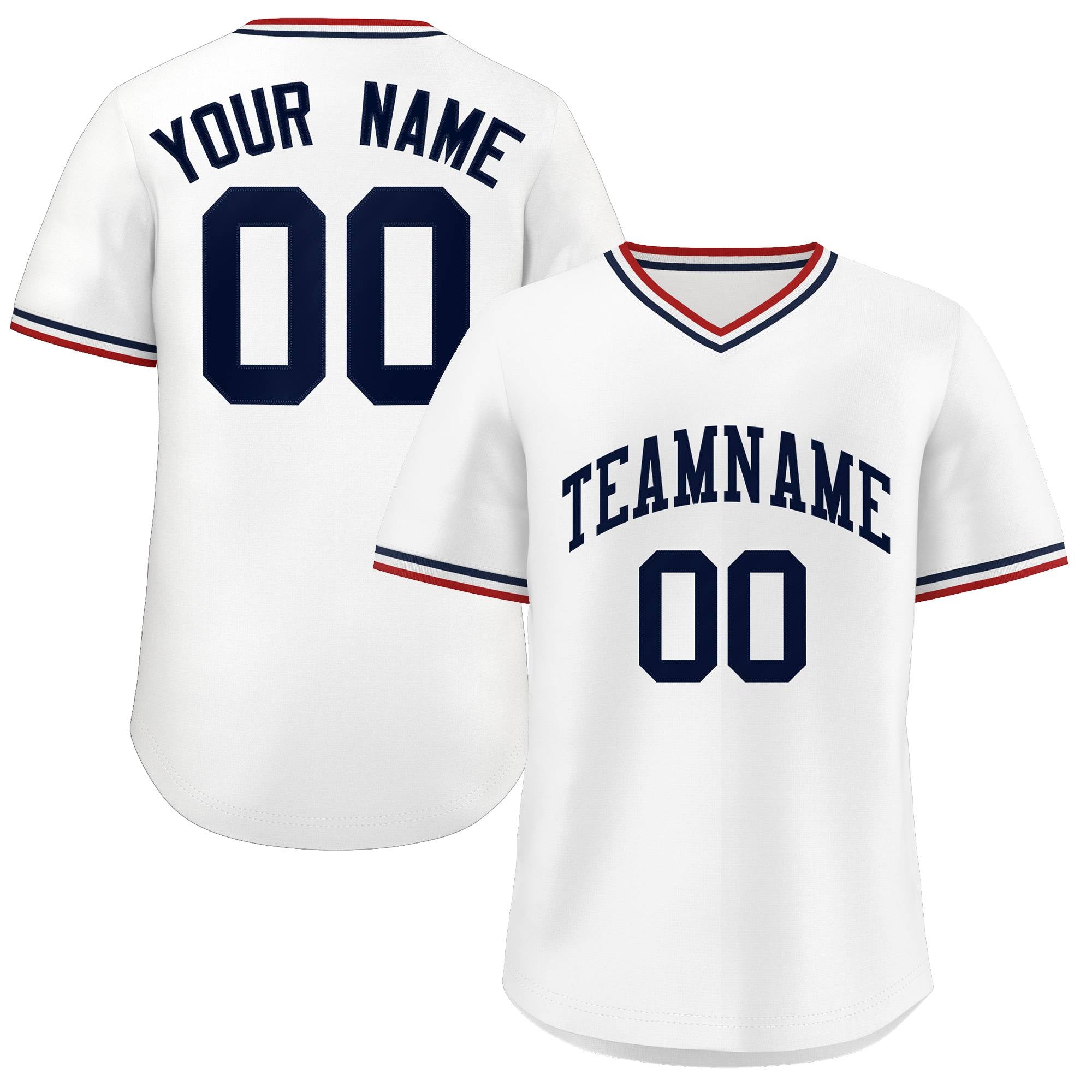 Custom White Classic Style Outdoor Authentic Pullover Baseball Jersey