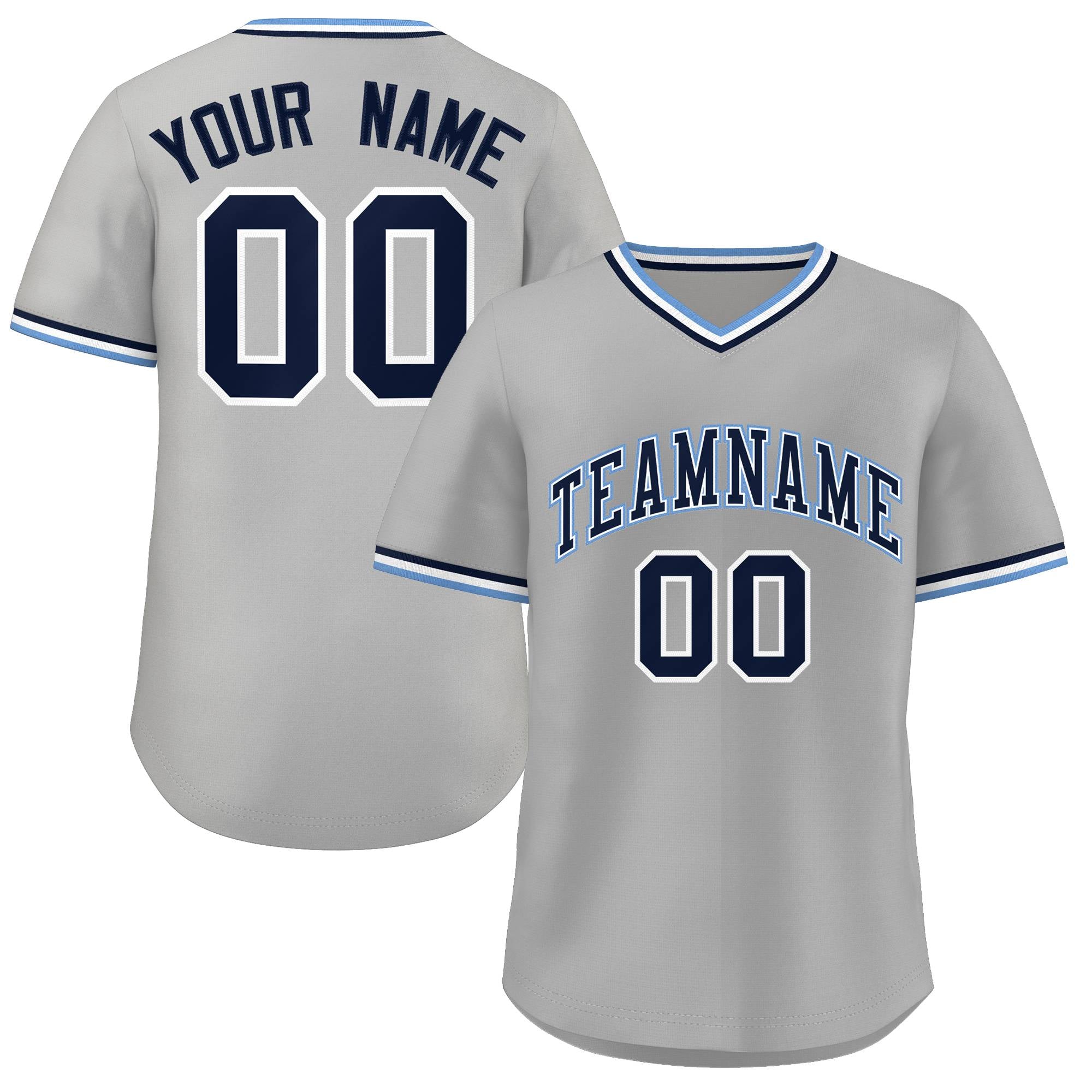 Custom Gray Royal Classic Style Outdoor Authentic Pullover Baseball Jersey