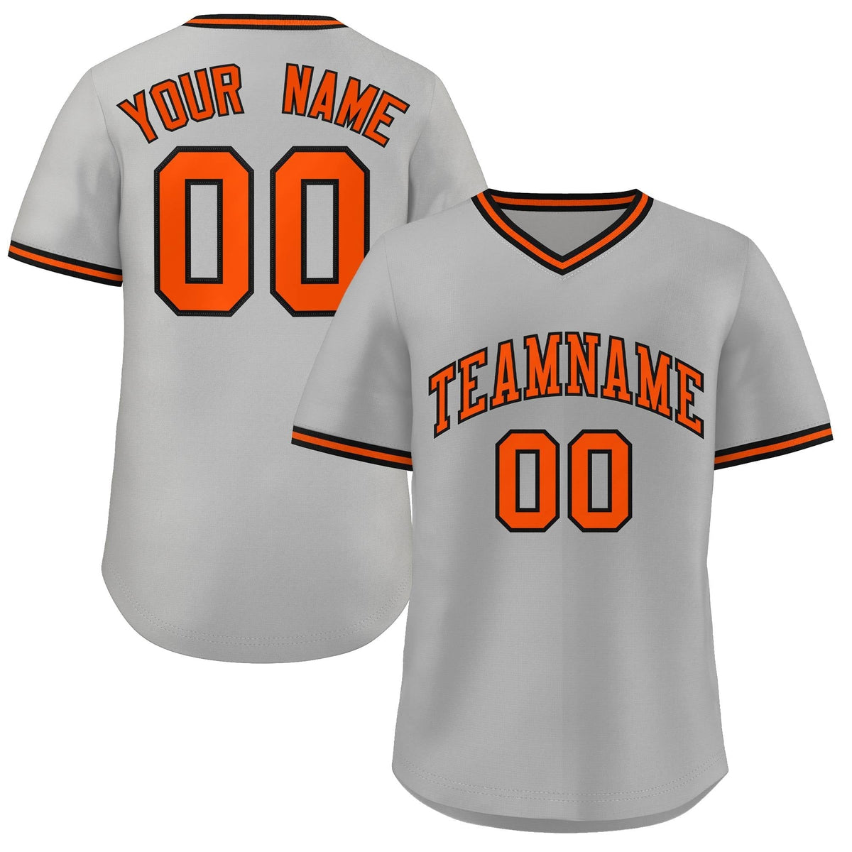 Custom Gray Orange Classic Style Outdoor Authentic Pullover Baseball Jersey