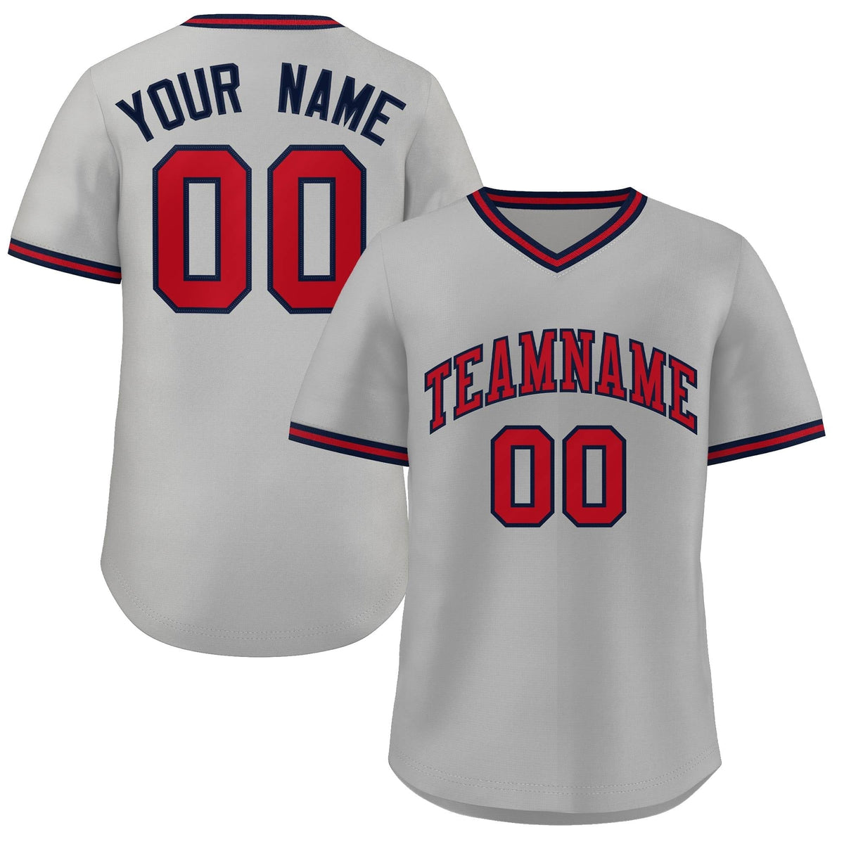 Custom White Red Navy Classic Style Outdoor Authentic Pullover Baseball Jersey