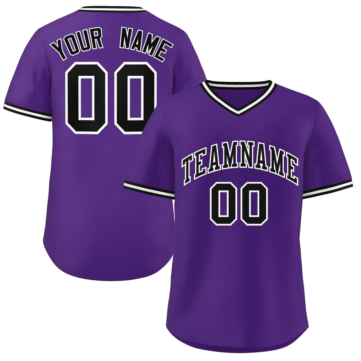 Custom Purple Classic Style Outdoor Authentic Pullover Baseball Jersey