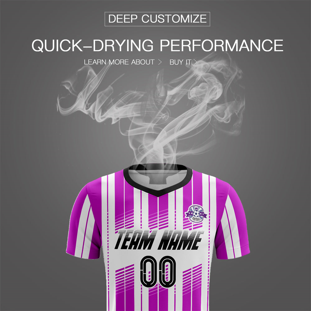 Custom Purple White Soft Training Uniform Soccer Sets Jersey