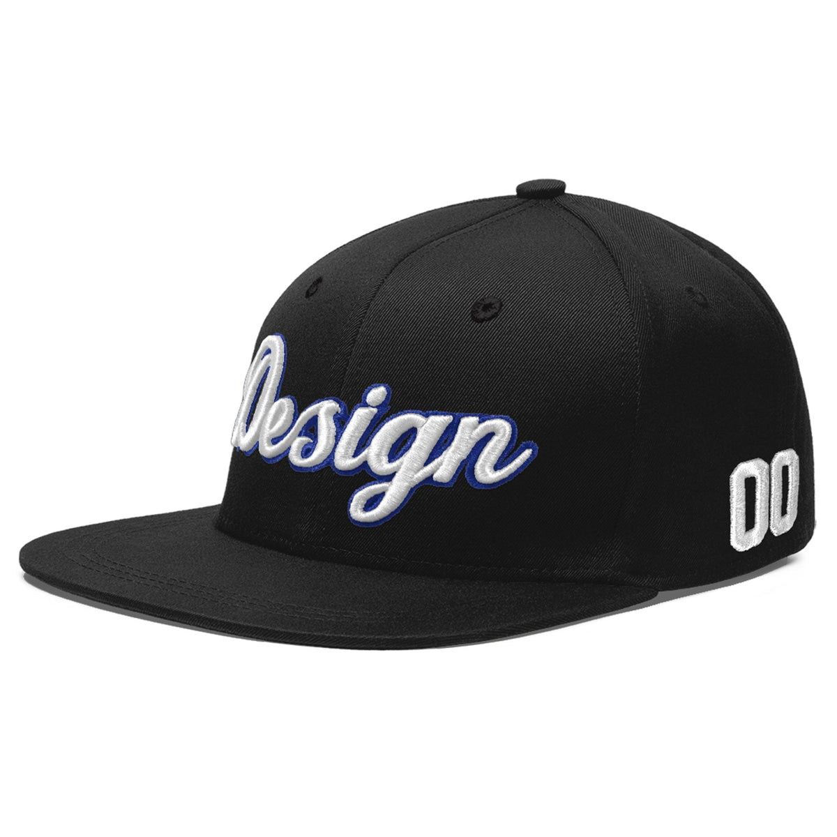Custom Black 3D Puff Embroidery Flat Embroidery Casual Sport Baseball Cap