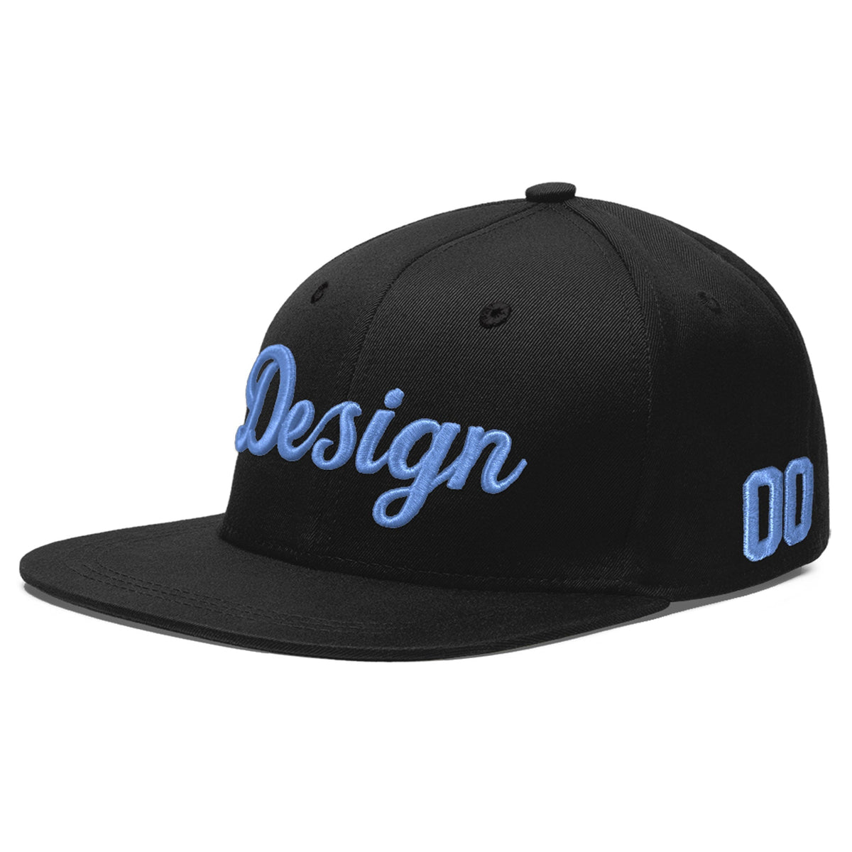 Custom Black 3D Puff Embroidery Flat Embroidery Casual Sport Baseball Cap