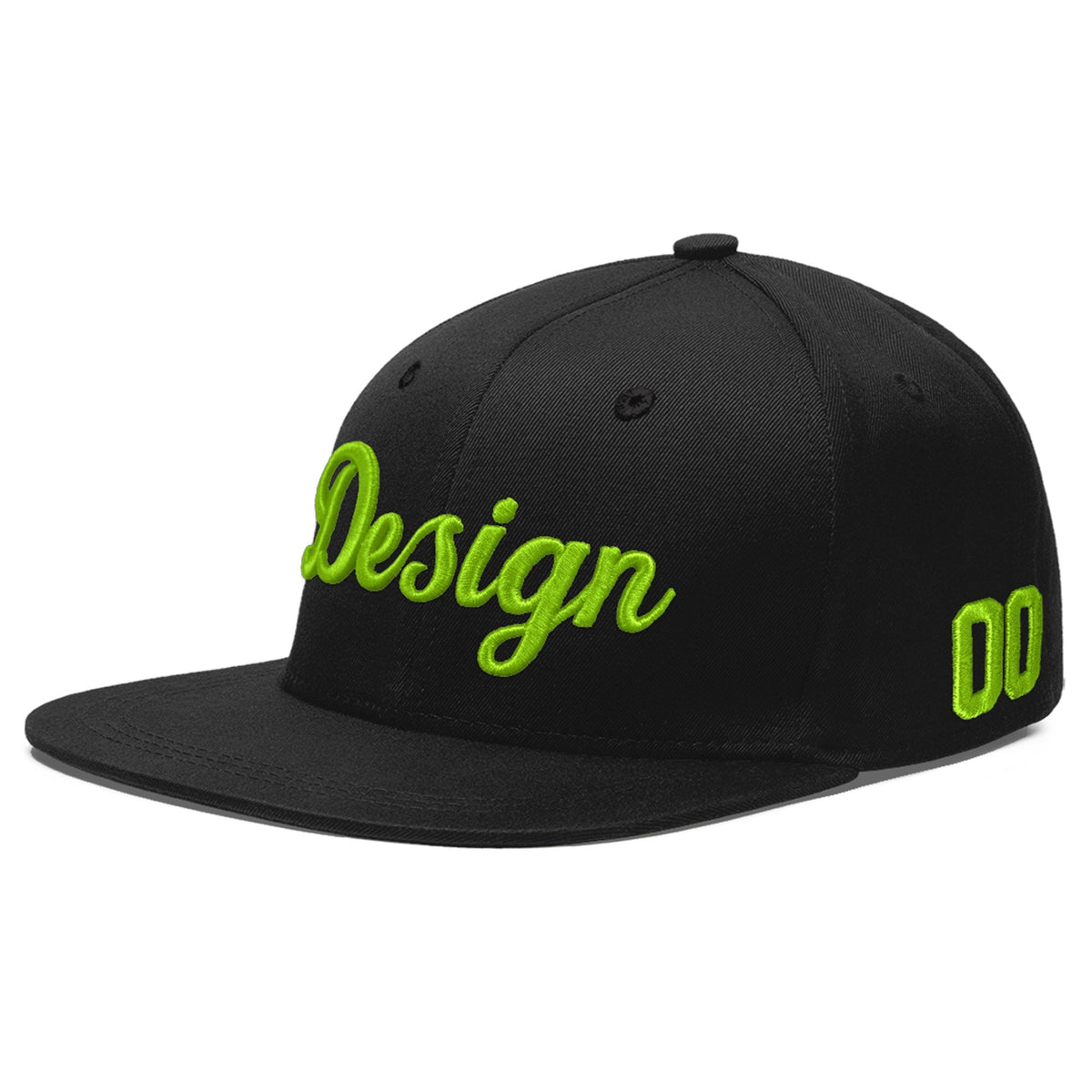 Custom Black 3D Puff Embroidery Flat Embroidery Casual Sport Baseball Cap