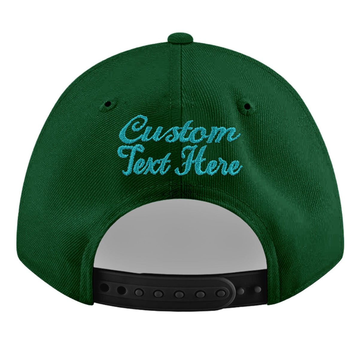 Custom Green 3D Puff Embroidery Flat Embroidery Casual Sport Baseball Cap