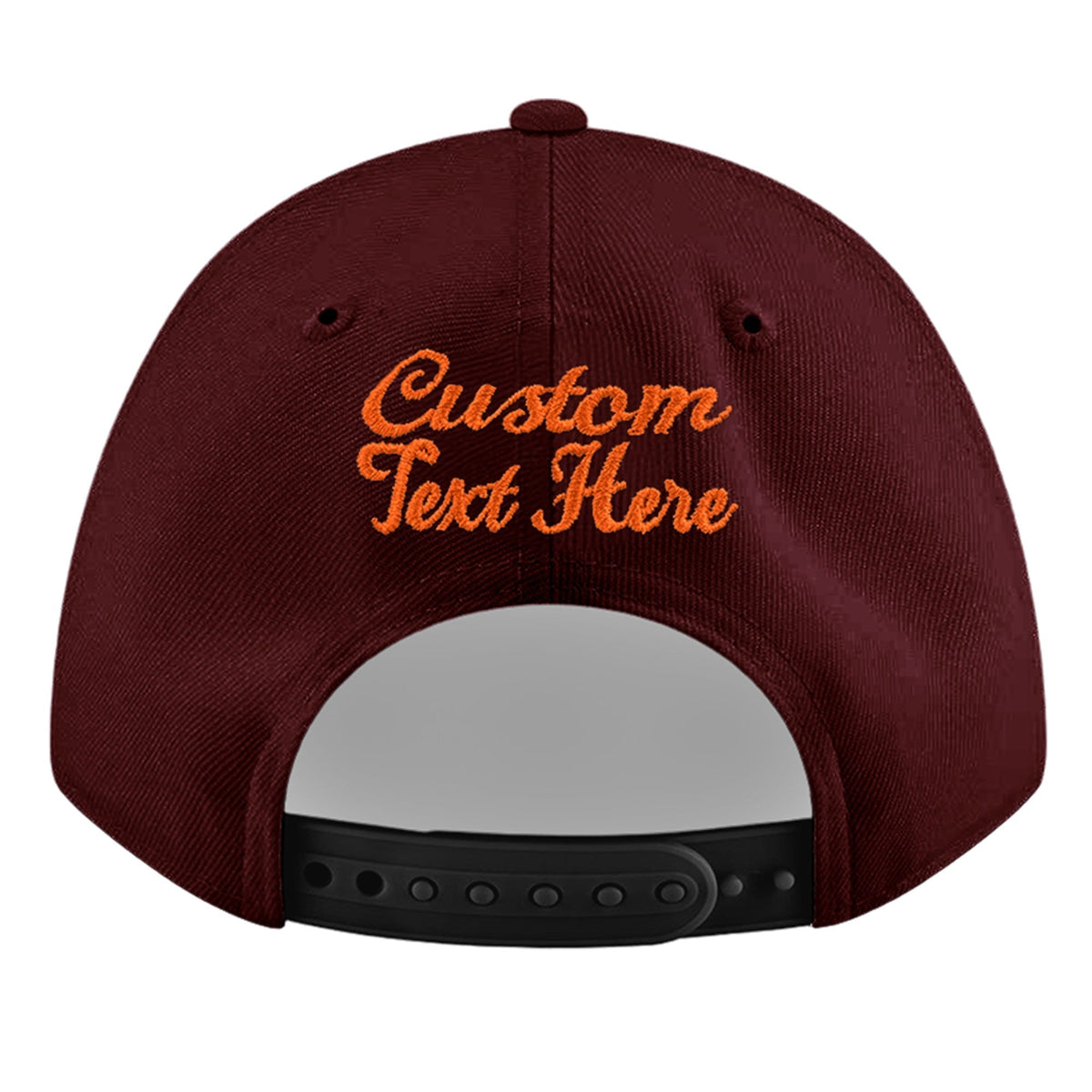 Custom Burgundy 3D Puff Embroidery Flat Embroidery Casual Sport Baseball Cap