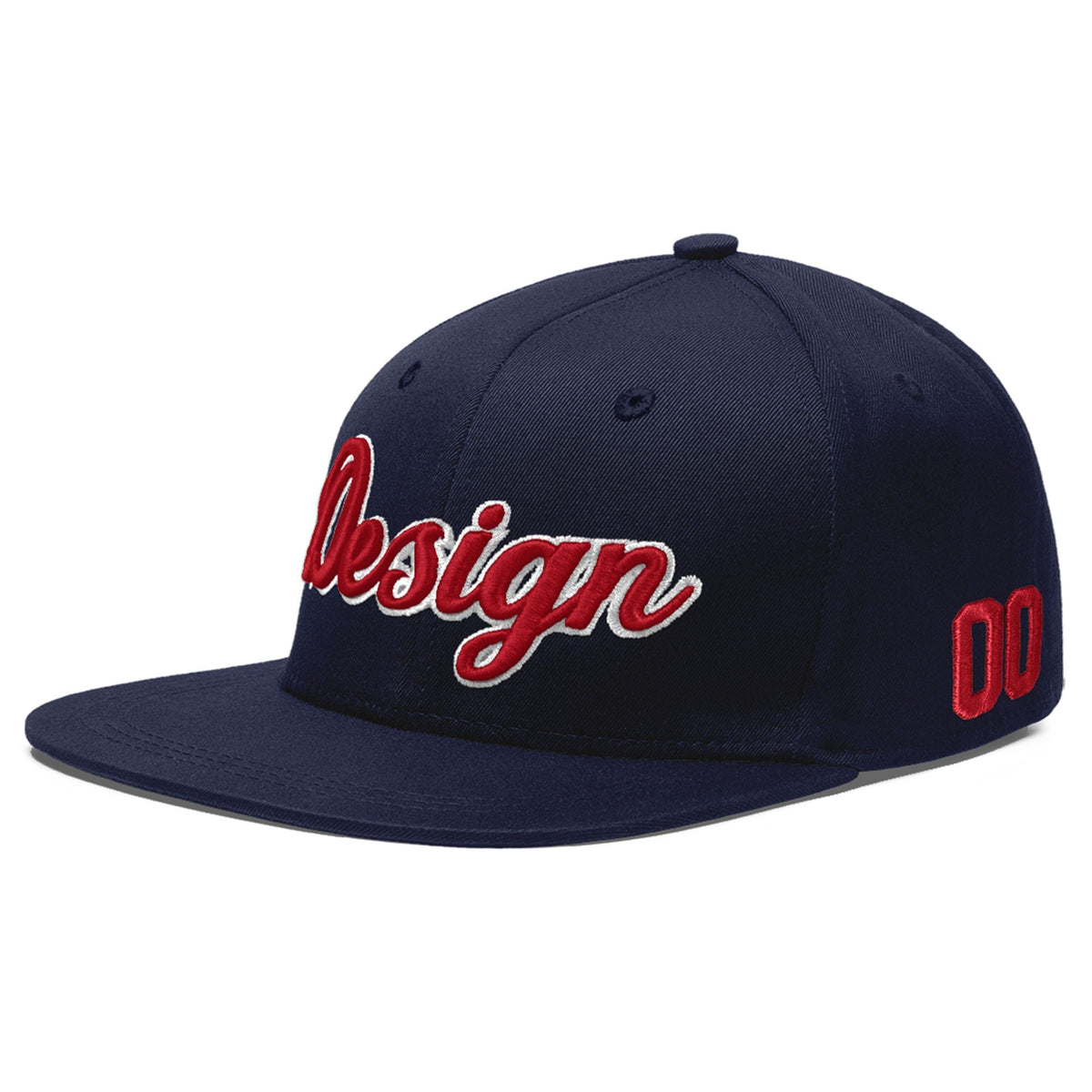 Custom Navy 3D Puff Embroidery Flat Embroidery Casual Sport Baseball Cap