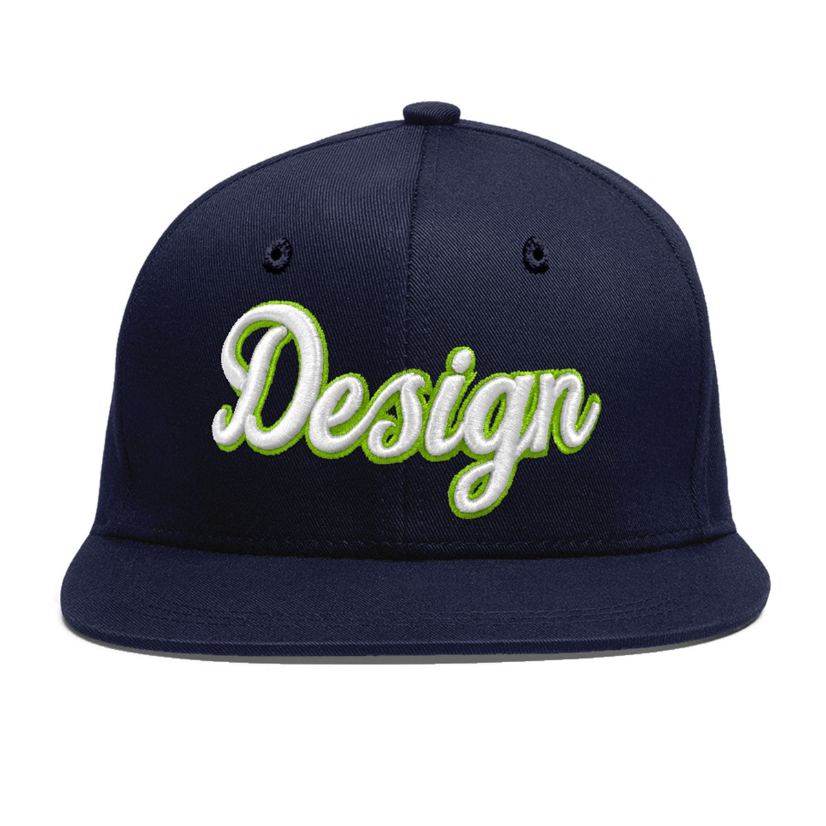 Custom Navy 3D Puff Embroidery Flat Embroidery Casual Sport Baseball Cap