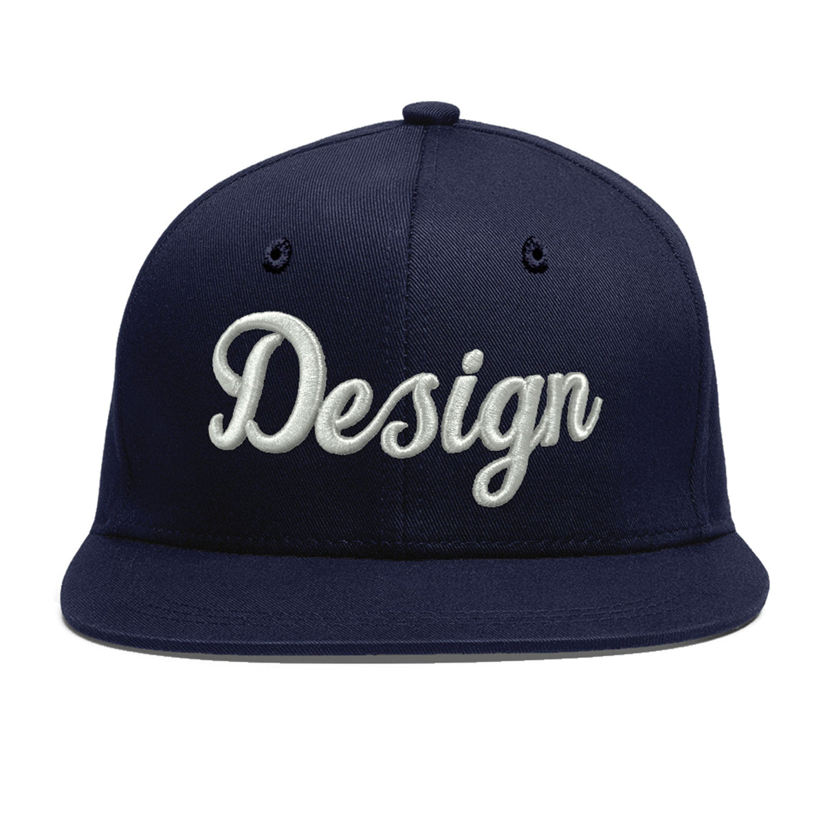 Custom Navy 3D Puff Embroidery Flat Embroidery Casual Sport Baseball Cap