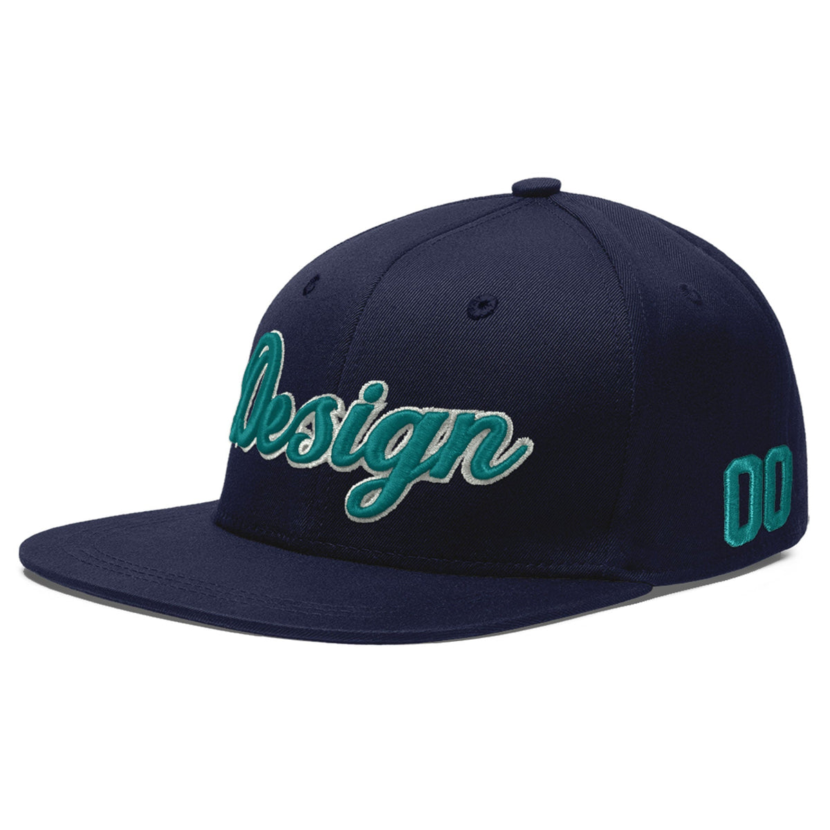 Custom Navy 3D Puff Embroidery Flat Embroidery Casual Sport Baseball Cap